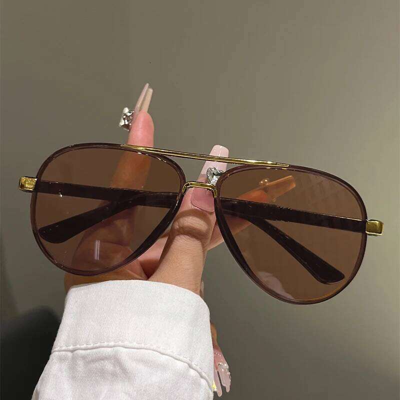 KAMMPT Vintage Pilot Sunglasses Men Fashion Classic Outdoor Casual Shades Women New Trendy Luxury Brand Design Decor Sun Glasses H260202