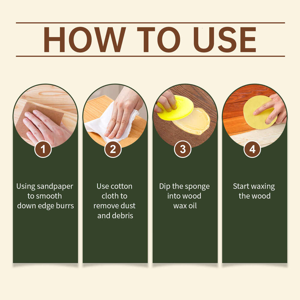 Wooden Furniture Care Long-lasting Moisturizing Restores Warm Luster Natural Beeswax Wood Oil S260202