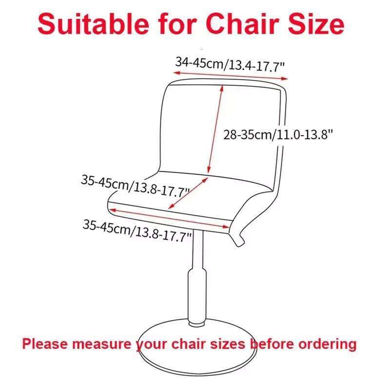 Waterproof Bar Stool Short Back Office Rotating Lift Chair Slipcover Elastic Seat Cover for Hotel Banquet Dining 26Y0202