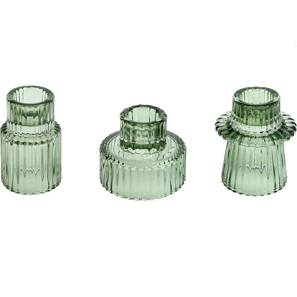 Taper Glass Candlestick Tealight Candle Holders for Table Centerpieces, Wedding Decor and Dinner Party Y260131