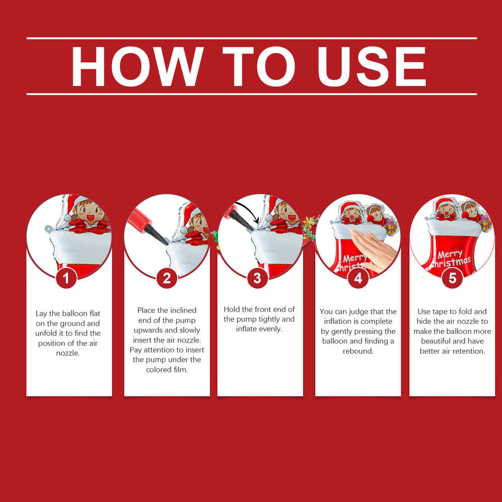 Dowmoo Balloons Balloon Standing Santa Reindeer Christmas Tree Event Decoration S260202