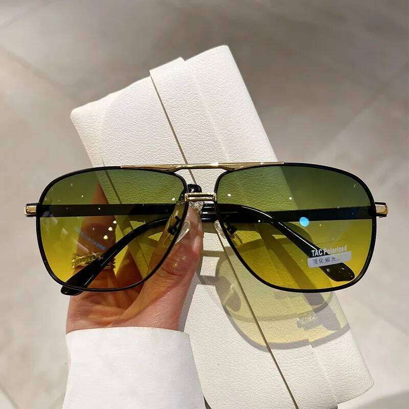 Oversized Vintage Sunglasses Men Women Fashion Polarized Photochromic Shades Eyewear Double Bridge Driving Sun Glasses H260202