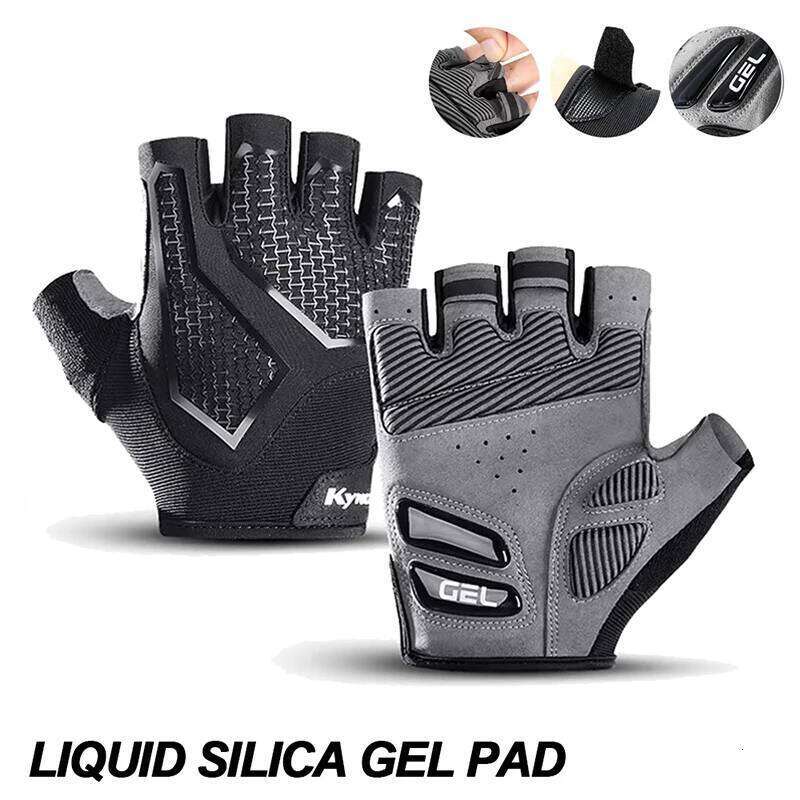 Cycling Half-Finger Outdoor Bicycle Glove Shock-Absorbing Liquid Silicone Breathable Sports Bike Fitness Gloves Universal XJ260202