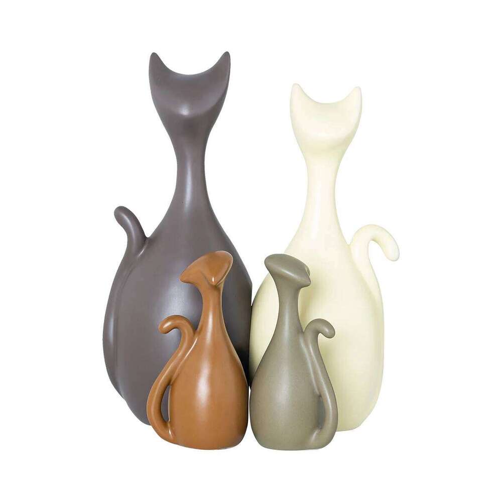 Three Family Creative Abstract Cat Living Room Wine Home Entrance Cabinet Decoration Y260202
