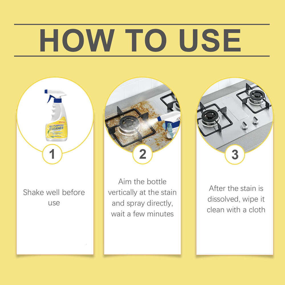 Jakehoe Multi-Purpose Kitchen Grease Stain Remover Floor Cleaner Multi-Functional Gentle Cleaning S260202