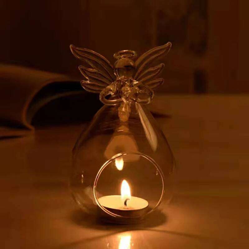 Angel Glass Tea Light Candle Holder Home Party Decor Candlestick Storage Holders Y260131