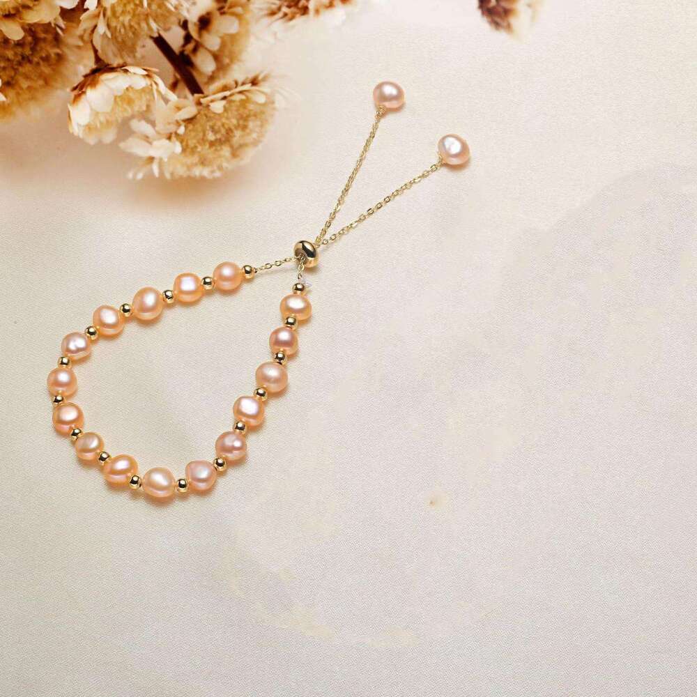 French Baroque natural pearl bracelet, light luxury, niche, high-end, personalized pull-out design jewelry