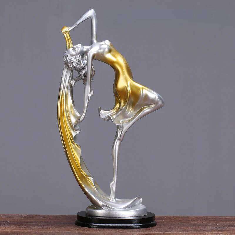 European Beautiful Dancing Decoration Resin Elegant Girl Craft Ornament Living Room Fashion Figure Sculpture Y260202