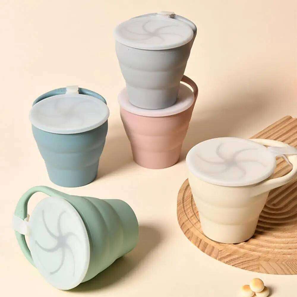 Silicone Cup Soft Baffle 350ml Leak-Proof Foldable Snack Container Microwave Safe Fruit Biscuit Holder Z260202