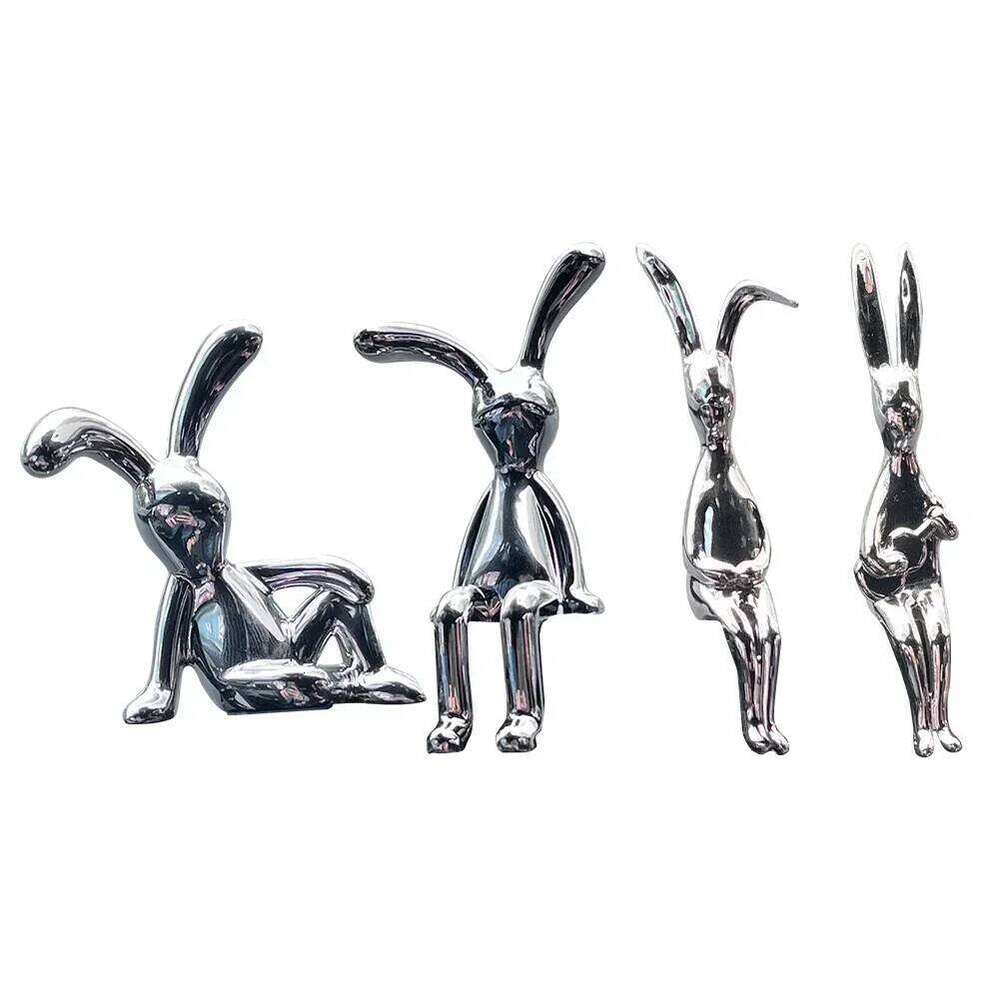 Cute Rabbit Animal Figurine Accessories Living Room Home Decor Desk Decoration Nordic Modern Style Y260202