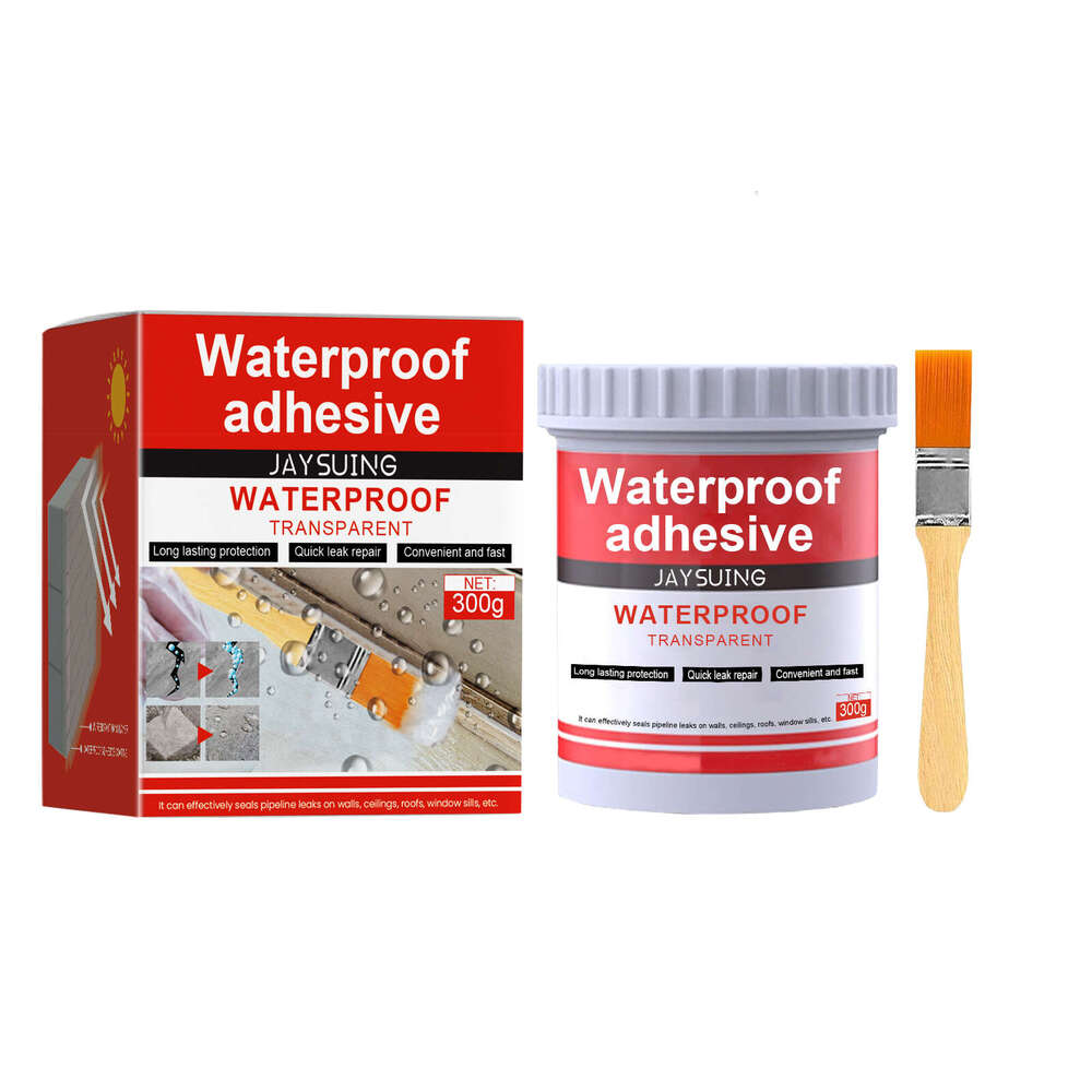 Jaysuing Transparent Waterproof Glue 300g Set for Roof, Bathroom, Kitchen Wall Waterproofing, No Tile Breaking, Leak Repair Coating S260202
