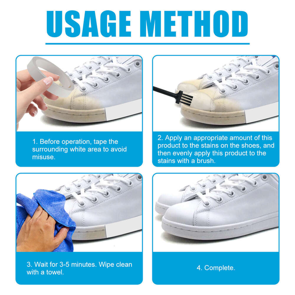 White Whitening No-Wash Shoe Stain Remover Brightening Cleaner S260202