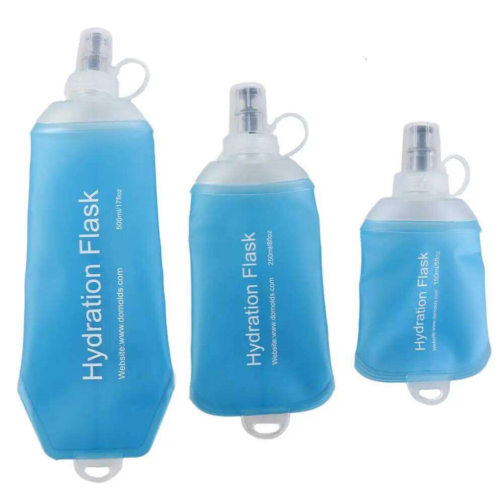 Ultralight TPU Folding Bag Soft Flask Collapsible Blue Sport Water Bottle 500ML 250ML 150ML Z260202