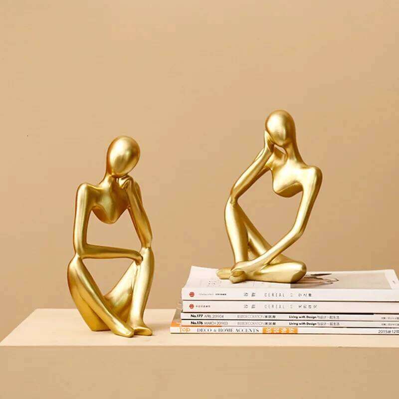 Nordic Abstract Sculpture Thinker Statue Resin Figurine Office Living Room Home Decoration Accessories Decor Crafts Ornaments Y260202