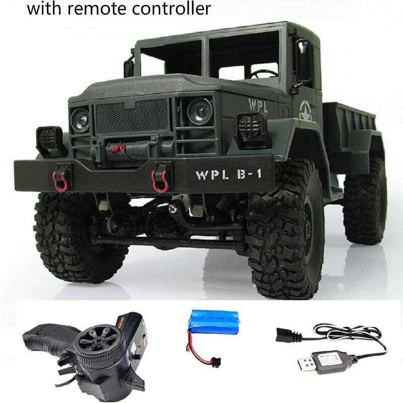 WPL B24 GAZ-66 Remote Control Military Truck Off-Road 4WD RC Car 4 Wheel Hobby Fun Buggy Drive Climb Vehicle Gift Toy for Adult Y260131