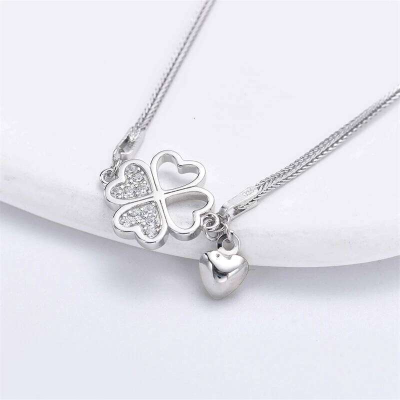 925 Sterling Silver Popular Shining Five-Pointed Heart Ruby Bracelet Fit Original DIY Bead Charm For Women Fine Jewelry H260202