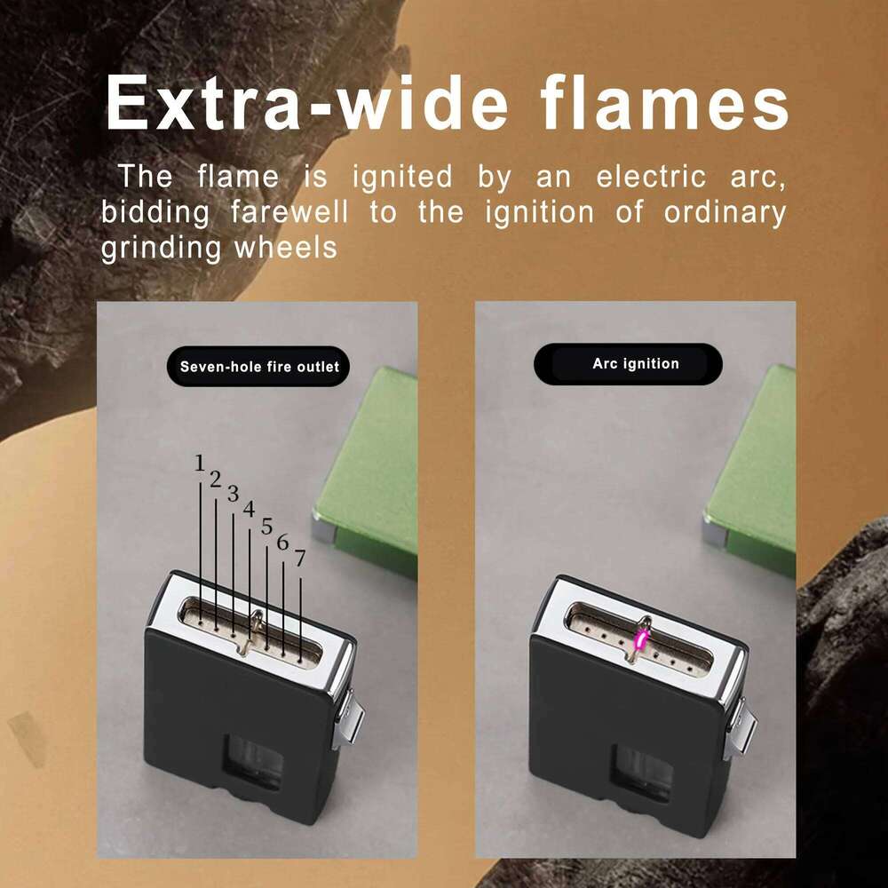 Shake Vibrating Ignition Extra Wide Open Flame Lighter, Transparent Gas Window, Creative Men's Gifts W260202