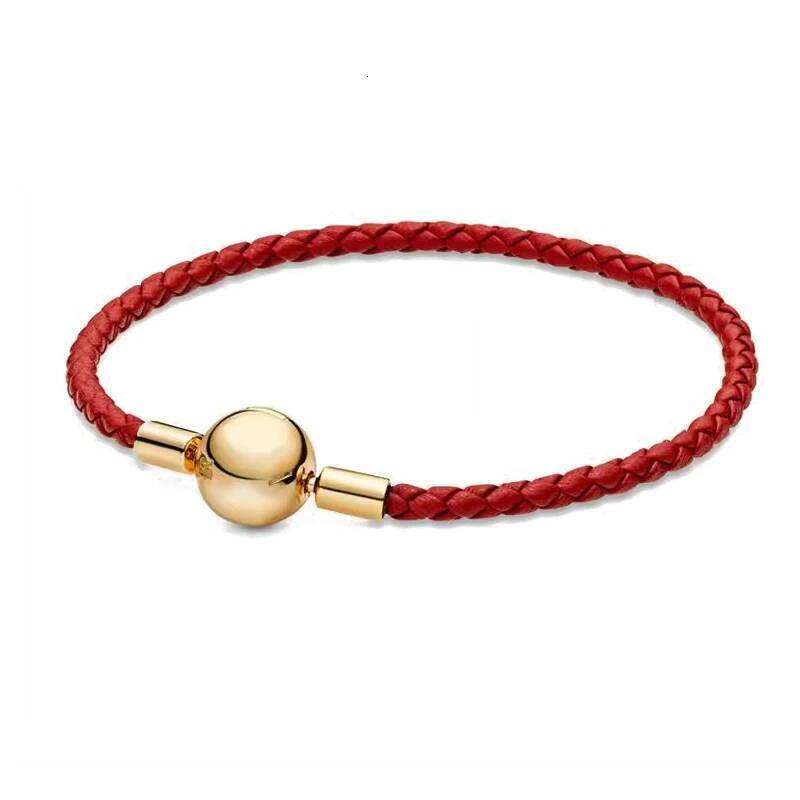 925 Sterling Silver 1719 21cm Gold Plated Heart-Shaped Snowflake Love Luxury Pendant Bracelet For DIY Bead Charms Women Jewelry H260202