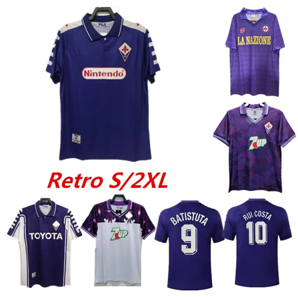 1995 1996 Retro classic FiorentinaS Soccer jerseys Sweatshirt 1989 90 97 98 99 BATISTUTA R.BAGGIO DUNGA Retro FiorentinaS Football shirt chandal futbol