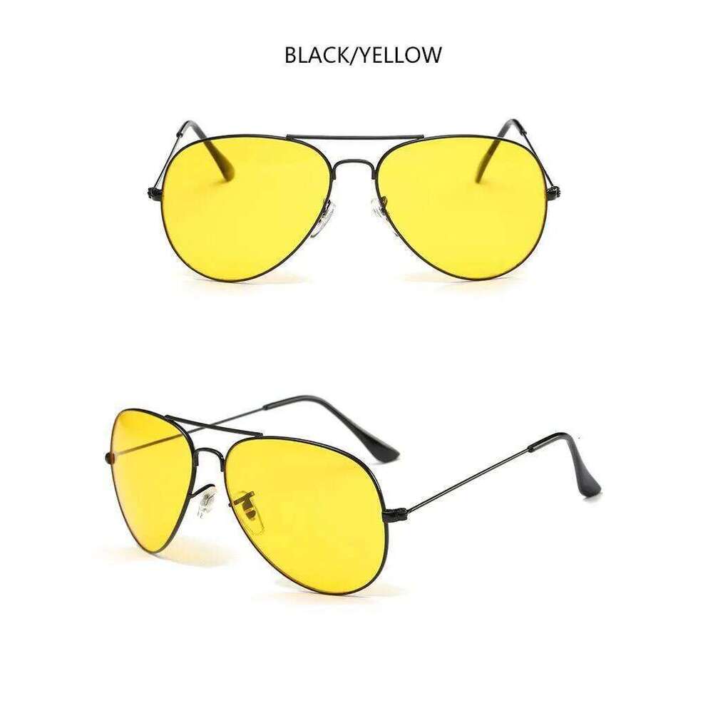 Pilot Yellow Sunglasses Women Day Night Vision Classic Brand Designer Male Sun for Driving Clear Lens Glasses H260202