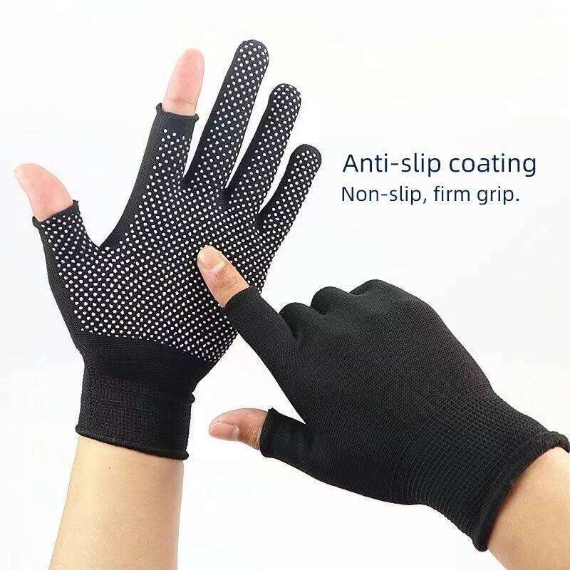 DNDYUJU Nylon Anti-slip Two Fingers Dispensing Cut Outdoor Sports Breathable Fishing Gloves Half Finger XJ260202
