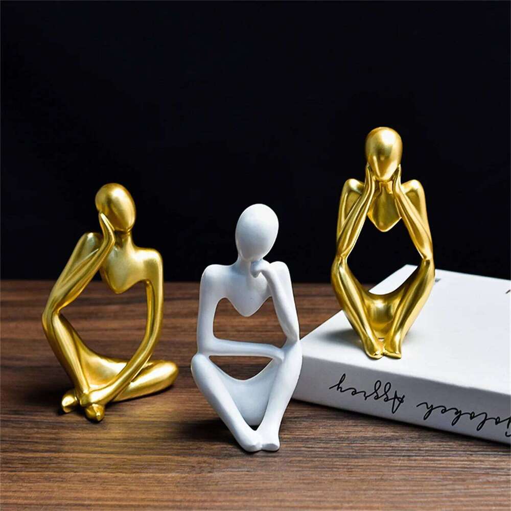 DIY Art Simple European Abstract Human Body Thinker Ornament Sculpture Resin Gypsum Home Decoration Candle Silicone Mold Y260202