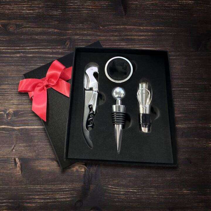 Set with Lid Box, Multifunctional Red Wine Opening Tool, Stainless Steel Opener Gift Box S260202