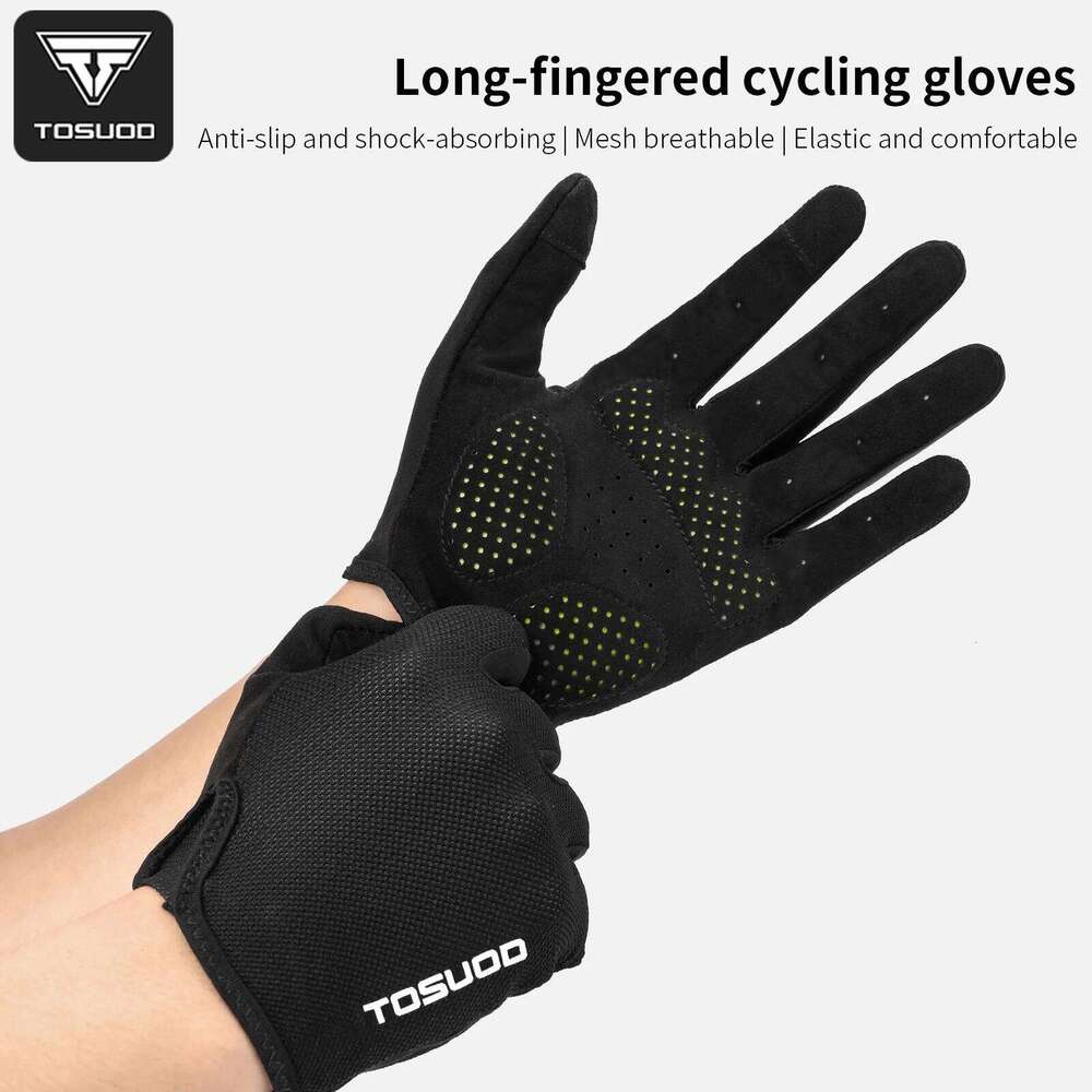 TOSUOD Cycling Breathable Moisture Wicking Non-Slip Shock Proof Touchscreen Biking Four-Season Gloves XJ260202