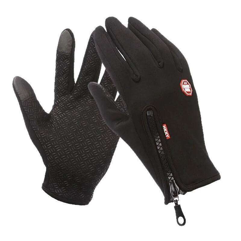Windproof Fleece Lined Cycling Winter Thermal Touchscreen Gloves with Zipper for Outdoor Sports Hiking Skiing Motorcycle XJ260202