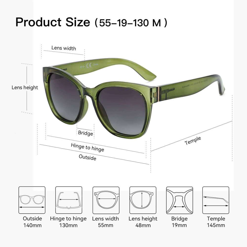 ZENOTTIC Fashion Original Thick Butterfly Frame Polarized Sunglasses for Women Chunky Uv400 Protection Shade Cat Eye Sun Glasses H260202