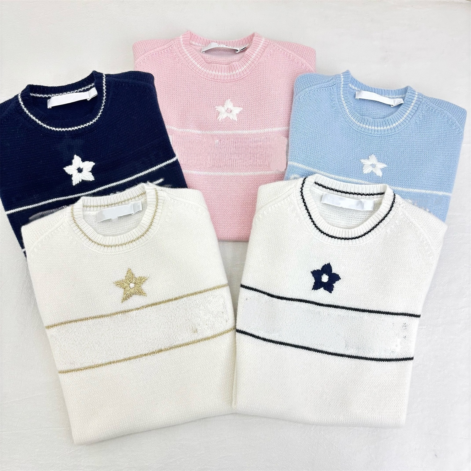 Designer Luxury Women's Fashion Knit Short-Sleeve Sweater High-Quality Letter T-Shirt Women's Knit T-Shirt Women's Top CD