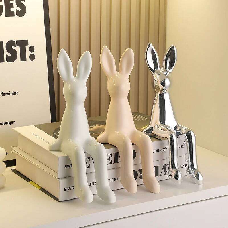 Miniso Cute Long-Eared Sitting Rabbit Room Statue Luxurious Home Decoration Easter Gift for Good Friends Y260202