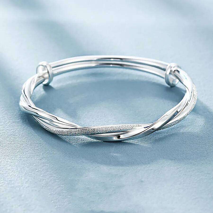 925 sterling silver original pretty weave bracelets Bangles for women fashion party wedding engagement jewelry Adjustable size H260202