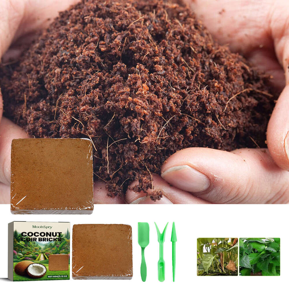 MoonSpry Coconut Coir Brick Set Plant Cultivation Growth Nutrient Soil Potted Grassland Flower Fertilizer S260202