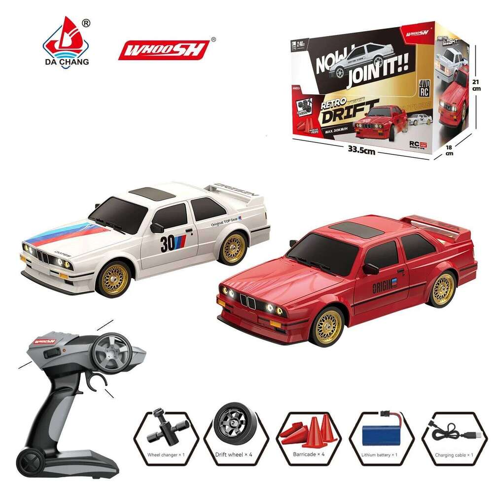 New Four-Wheel Drive 1:16 Retro E30 Sports Remote Control 4wd 30km/H High Speed Drift 2.4g Cvt Rc Car Toy Boy Y260131