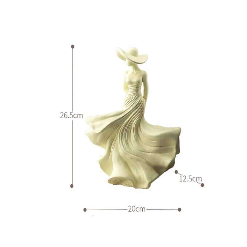 Whispering Breeze Lady Art Figurine - Sophisticated Resin Ornament for Modern Home Accent Y260202