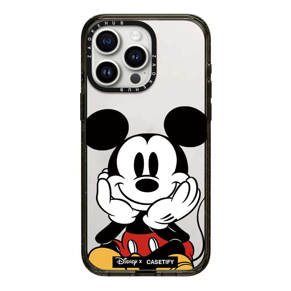 Cute Mickey Mouse Dense Cheek Support iPhone 16 Pro Max Apple 15 Transparent 14 Acrylic Phone Case 13 S260128