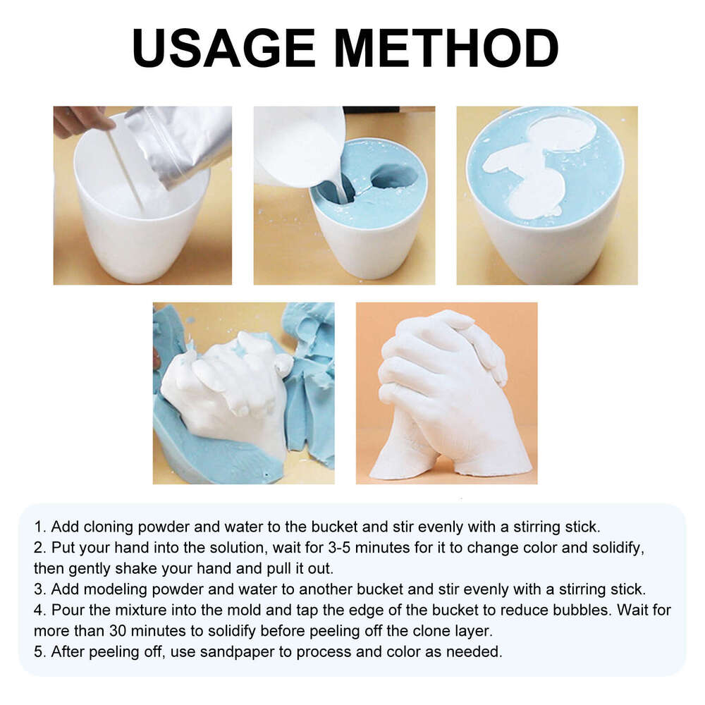 EELHOE Couple Mold Clone Powder Infant 3D Hand and Foot Model Making Materials Valentine's Day Gift S260202