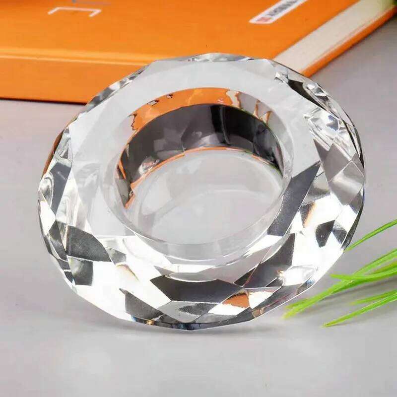 Clear Crystal Glass Candlestick Diamond-shaped Candle Holder For Candlelight Home Decoration Y260131