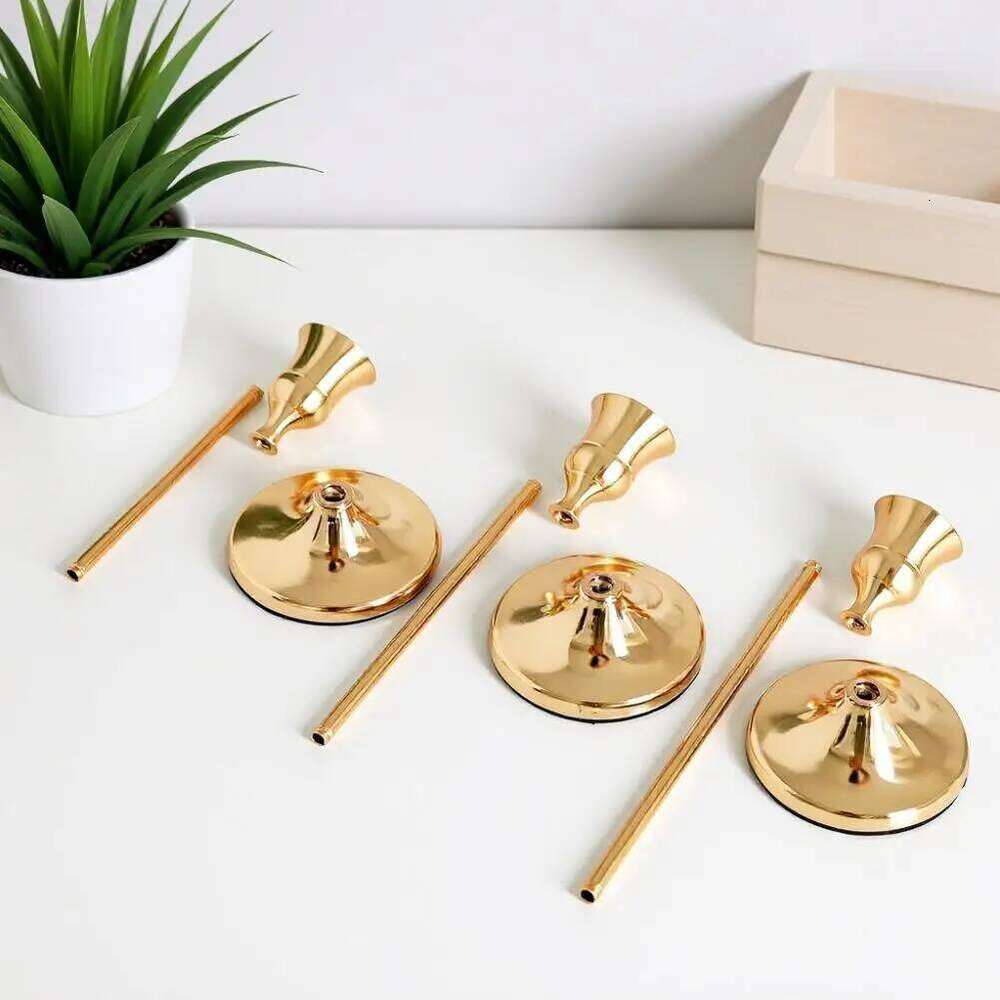 3 Vintage Elegant Metal Aluminum Tabletop Candle Holders Suitable for Wedding Anniversary Home and Hotel Decoration Y260131