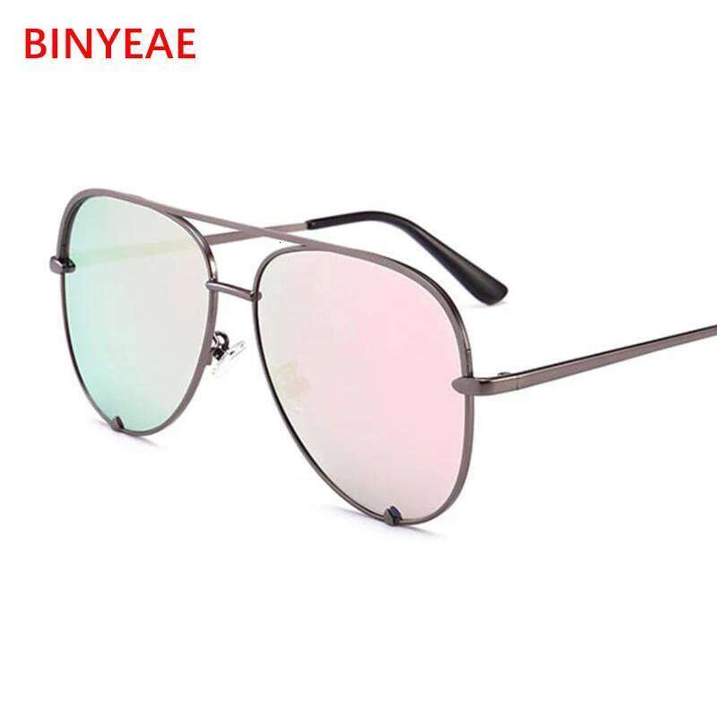 Gun Pink Silver Mirror Oversized Sun Glasses Brand Designer Pilot Sunglasses Women Men Shades Top Fashion Eyewear H260202