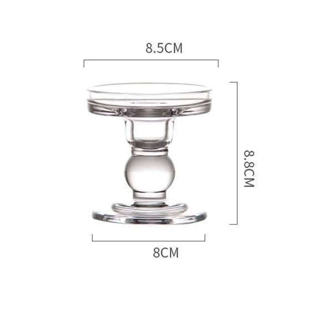 Transparent Glass Candlestick Holders, Crystal Candle Holders Pillar Stand, Gift for Birthday Christmas, Wedding Home Decor Y260131