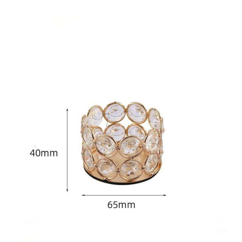 Golden Holder European Crystal Stand Creative Dinner Candle Cup Y260131