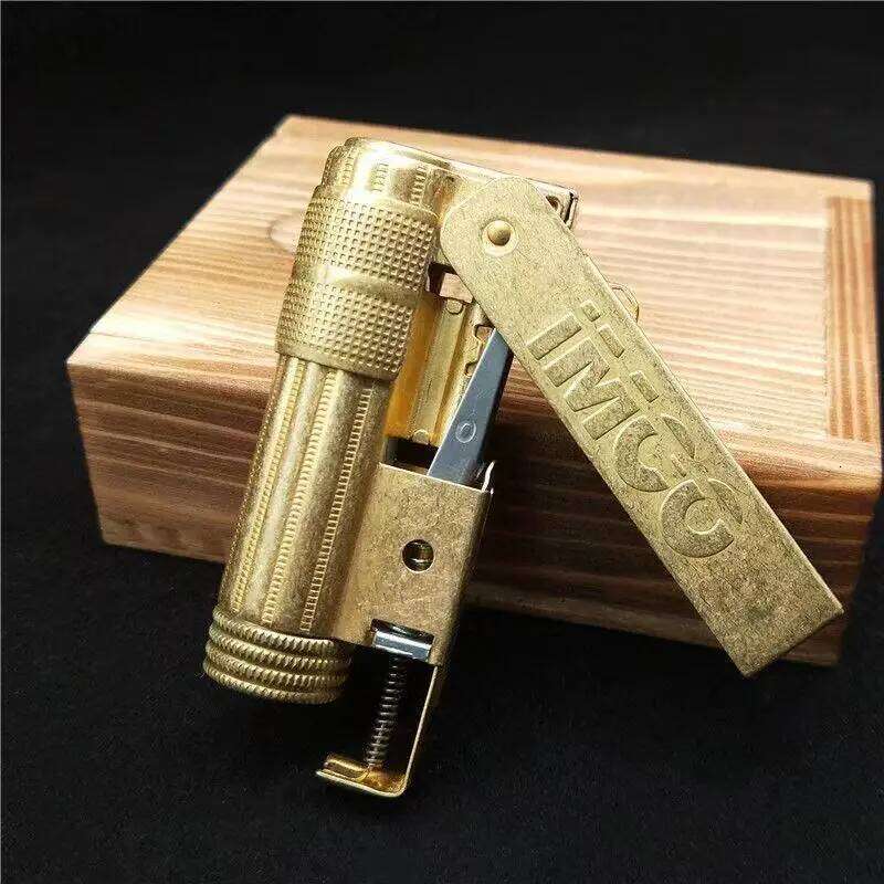 Original IMCO Old Gasoline Flint Windproof Stainless Steel Cigarette Petrol Oil Lighter Inflated Gadgets Man W260202