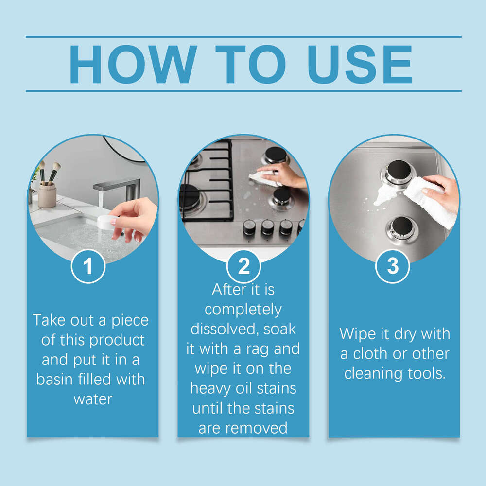 Jue-Fish Grease Tablets Household Cleaning Kitchen Stove Stain Multi-Functional Degreasing and Descaling S260202