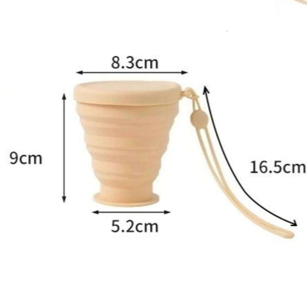 Collapsible Travel Cup Portable Folding Water Bottle for Camping, Hiking & Outdoor Activities, Space-Saving Silicone Drinkware Z260202