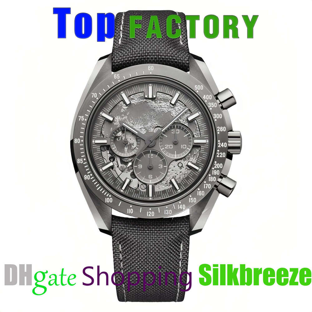 OME Men Moon Dark Side Watch Men Automatic Watch 44.25mm Grey Hollowed-out Dial Cal.3869 Sapphire Crystal Glass Chronograph Function Waterproof 50m 5A Quality
