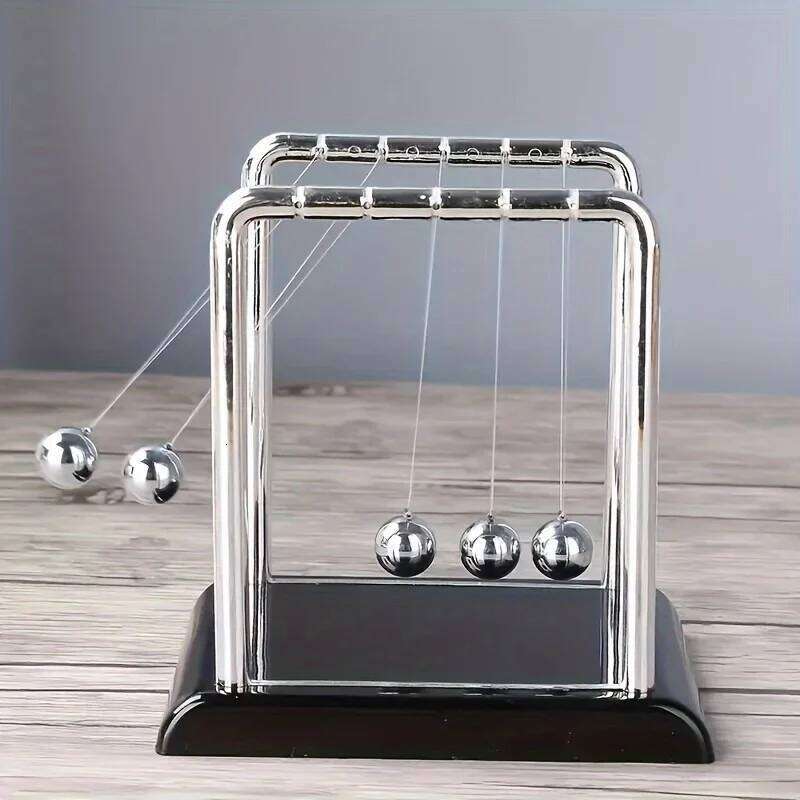 Classic Newtons Cradle Metal Desktop Ornament Black White Sphere Office Home Decor Desk Decoration for Living Room Bedroom Study Y260202