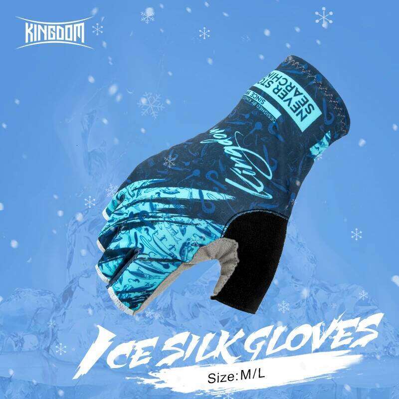 Kingdom Ice Lycra Fabric Anti-slip Fishing Gloves Outdoor Sports Breathable Cycling Bike Bicycle Camping Hiking Fingerless Glove XJ260202