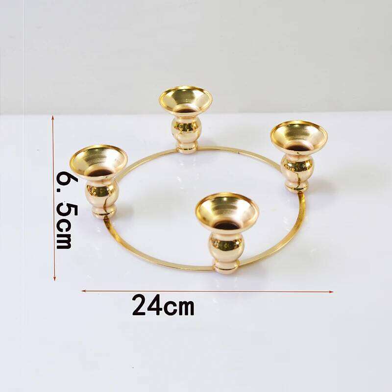 PEANDIM European 4 Arms Metal Holder Christmas Table Decoration Candle Stand Home Romantic Dinner Candlelight Candlestick Y260131